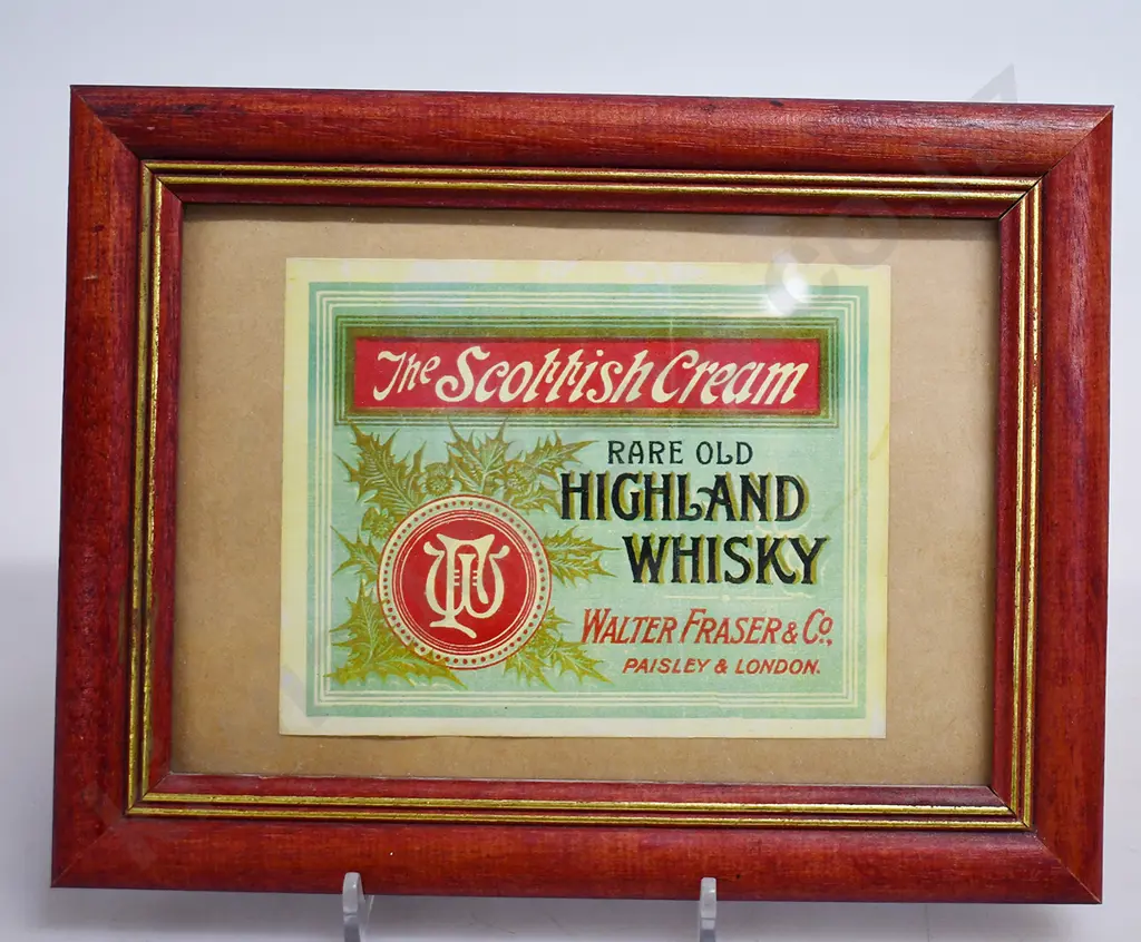 WHISKY ADVERTISING LABEL & MIRROR Image 1++