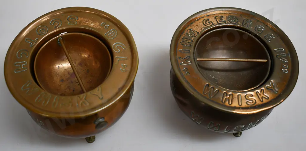 KING GEORGE IV & DCL SCOTCH WHISKY ASHTRAYS Image 1++