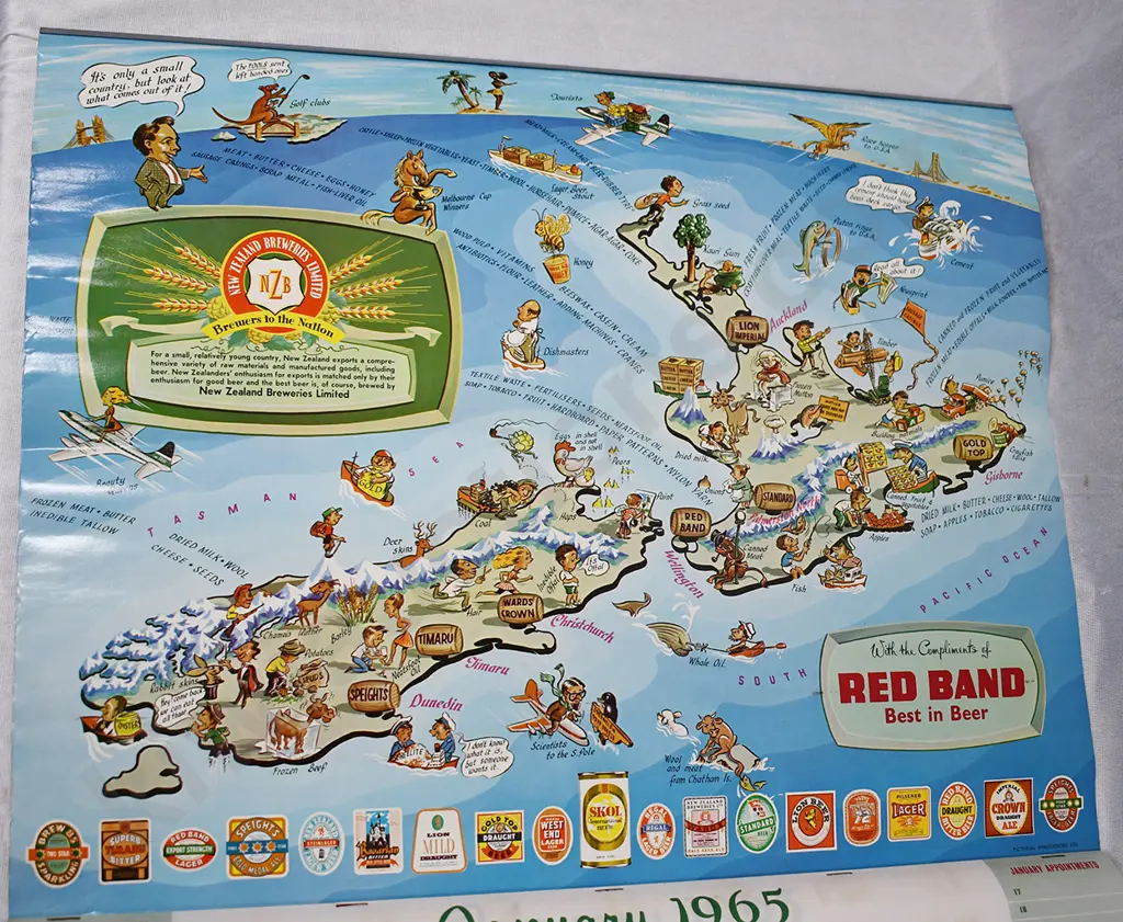 NZ BREWERIES POSTER CALENDAR & NELSON POSTER Image 1++