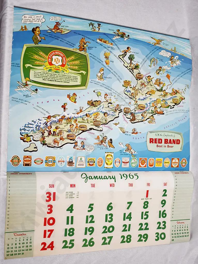 NZ BREWERIES POSTER CALENDAR & NELSON POSTER Image 1++