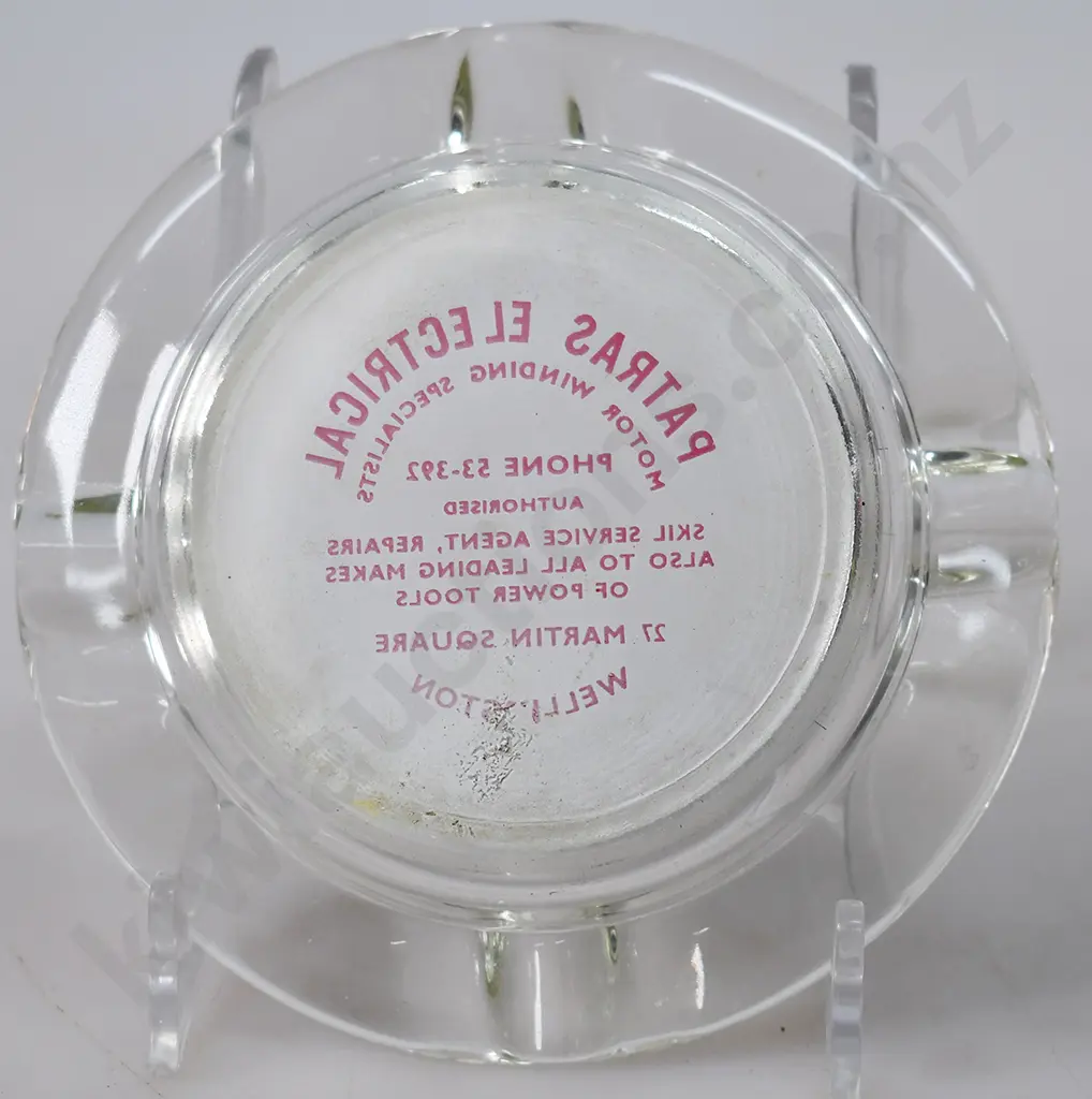 PATRAS ELECTRICAL WELLINGTON ADVERTISING ASHTRAY Image 1++