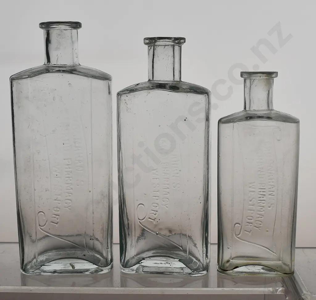 BROSNAHAN'S GRAND PHARMACY, LORY-THOMPSON WESTPORT CHEMIST BOTTLES Image 1++