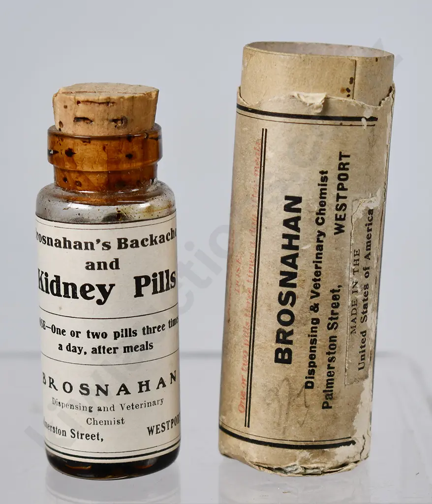 BROSNAHAN'S GRAND PHARMACY, LORY-THOMPSON WESTPORT CHEMIST BOTTLES Image 1++