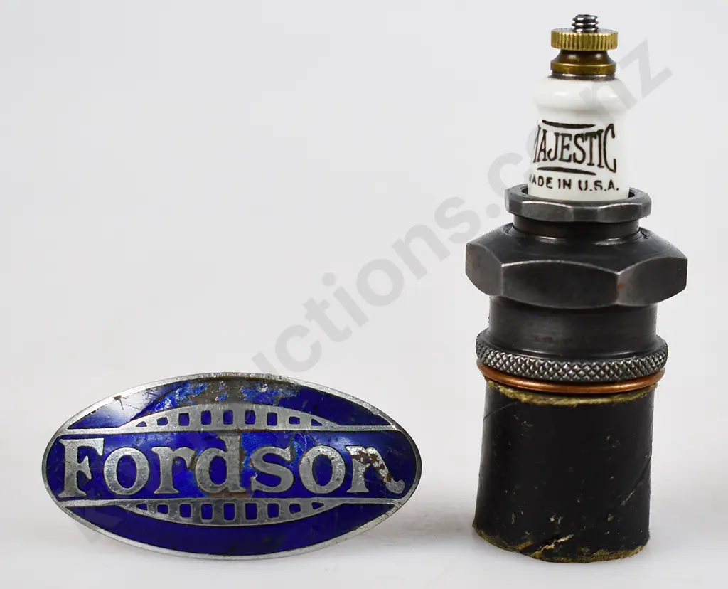 FORDSON TRACTOR BADGE, MAJESTIC SPARK PLUG Image 1++