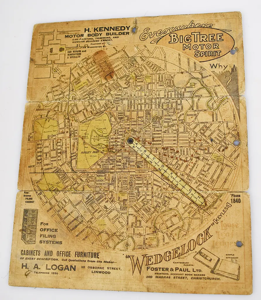 VINTAGE MAP OF CHRISTCHURCH, B.P 1957 NOTEBOOK Image 1++