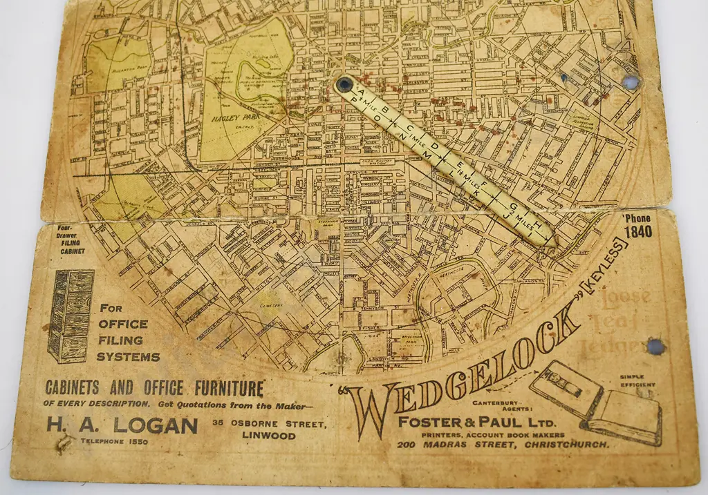 VINTAGE MAP OF CHRISTCHURCH, B.P 1957 NOTEBOOK Image 1++