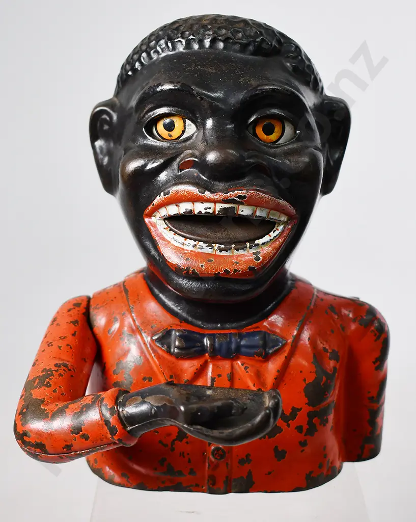 ORIGINAL CAST IRON JOLLY NI**ER BANK Image 1++