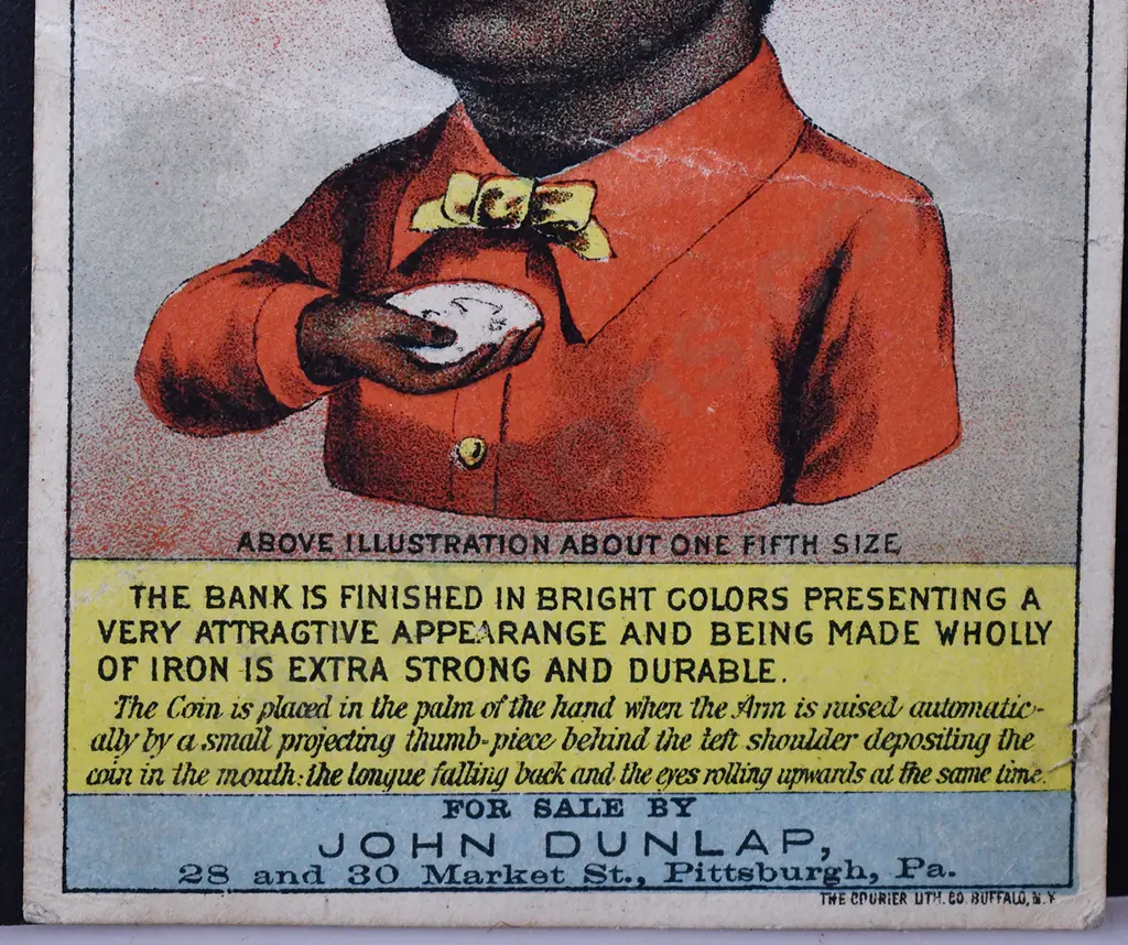ORIGINAL JOLLY NI**ER TOY SAVINGS BANK TRADE CARD Image 1++