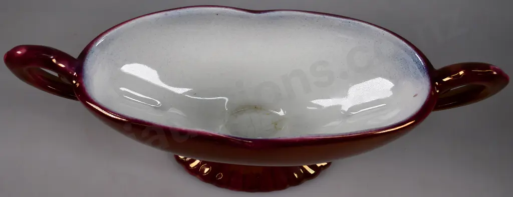 TITIAN B102 DOUBLE HANBLE VASE/BOWL, RUBY GLAZE Image 1++