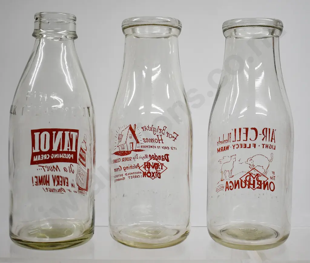 ADVERTISING PYRO MILK BOTTLES Image 1++
