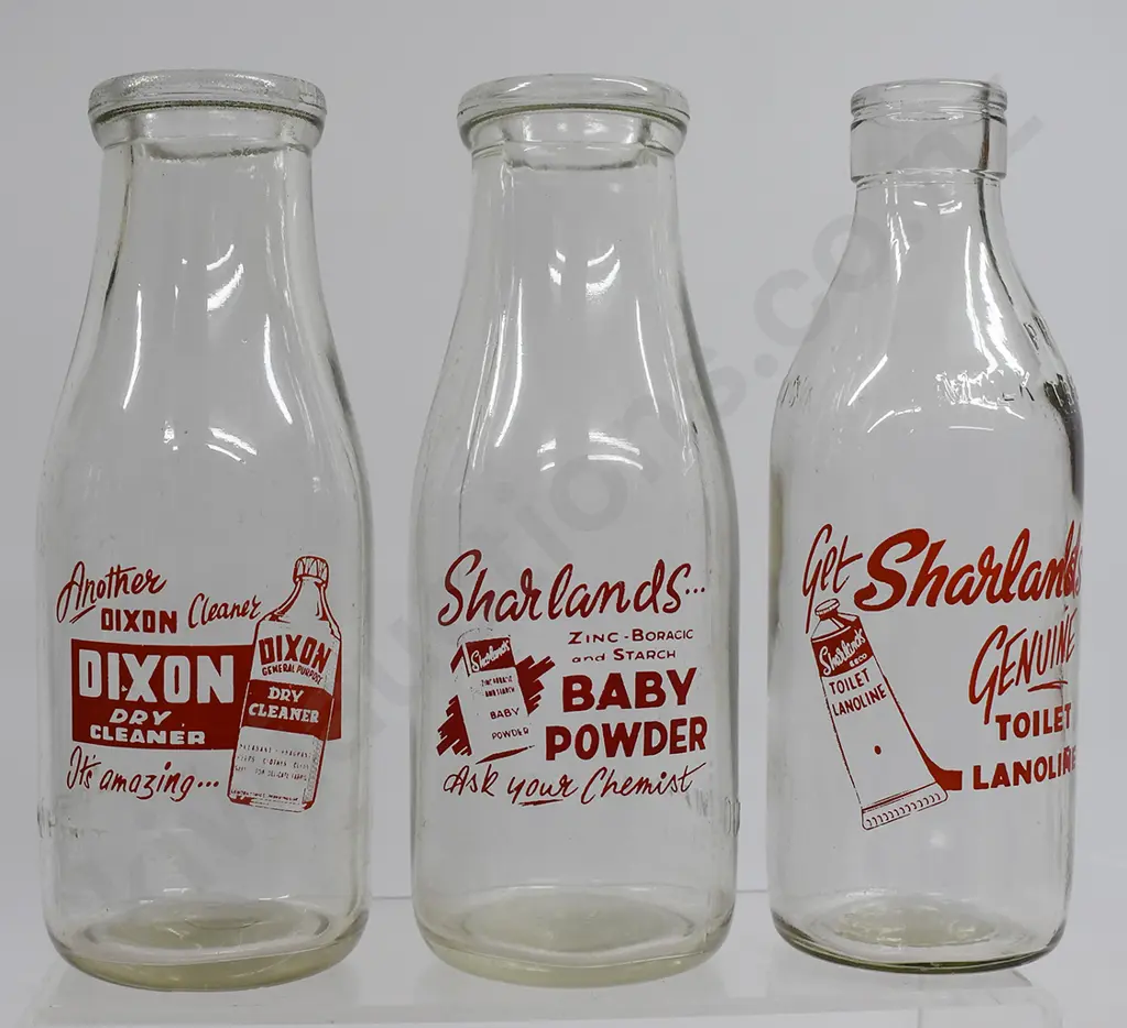 ADVERTISING PYRO MILK BOTTLES Image 1++
