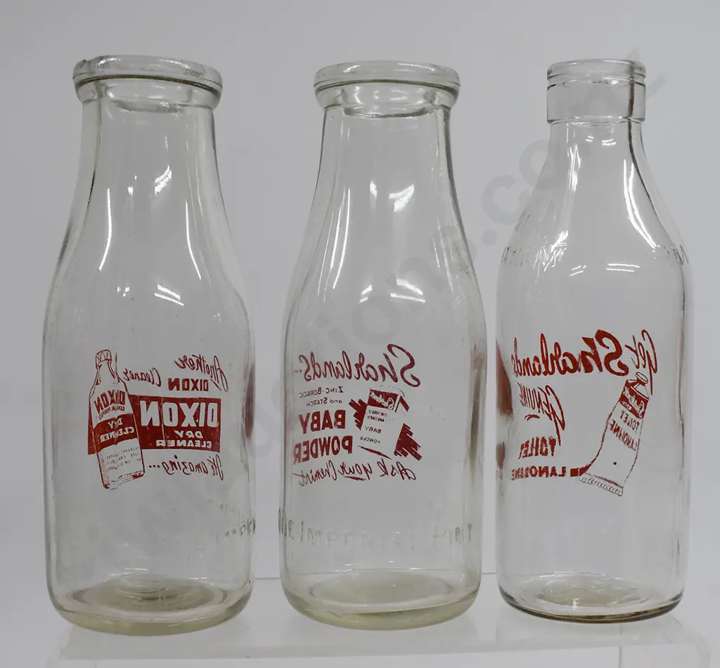 ADVERTISING PYRO MILK BOTTLES Image 1++