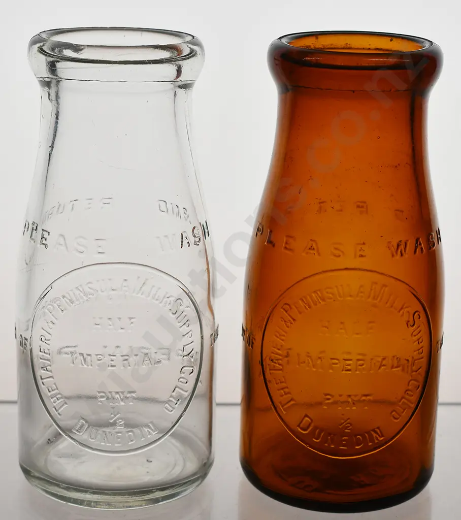 TAIERI & PENINSULA MILK CO DUNEDIN BOTTLES Image 1++