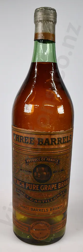 THREE BARRELS BRANDY DISPLAY ADVERTISING BOTTLE Image 1++
