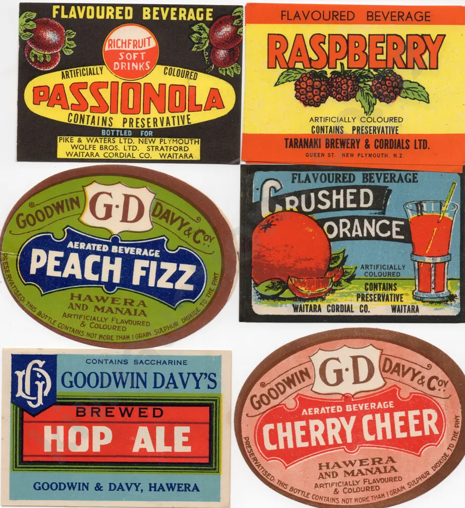 TARANAKI SOFT DRINKS LABELS Image 1++