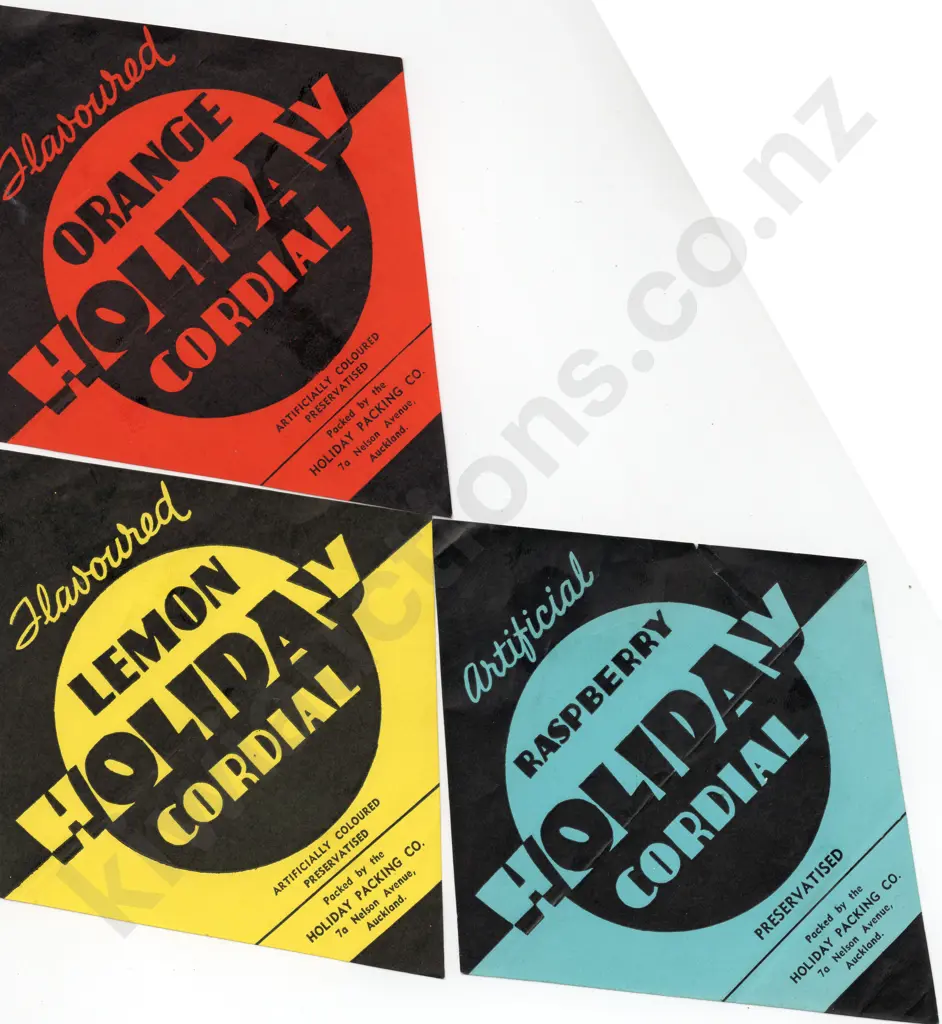 AUCKLAND SOFT DRINK CORDIAL LABELS Image 1++