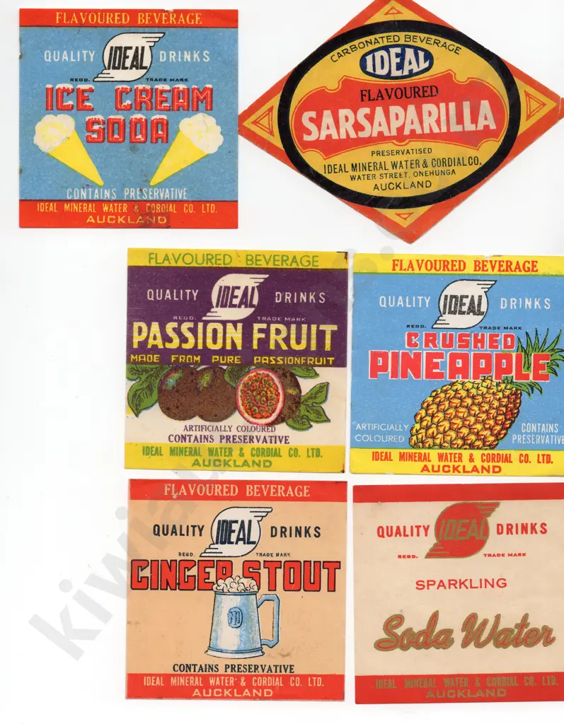 AUCKLAND SOFT DRINK CORDIAL LABELS Image 1++