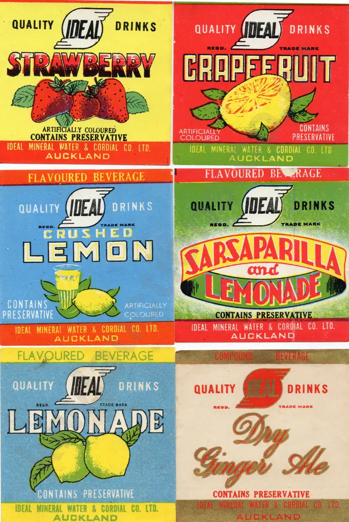 AUCKLAND SOFT DRINK CORDIAL LABELS Image 1++