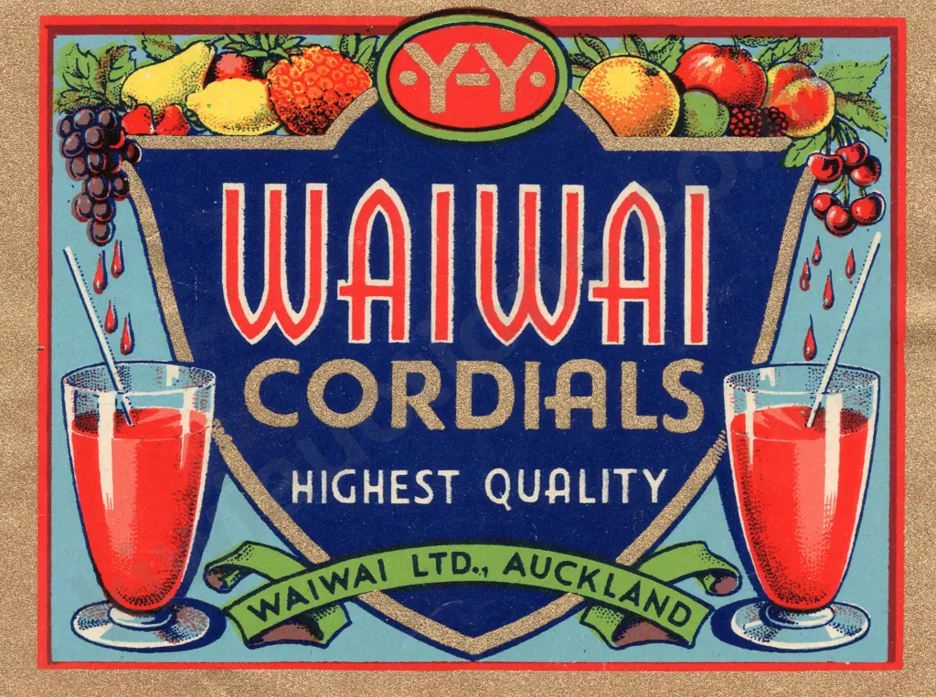 AUCKLAND SOFT DRINK CORDIAL LABELS Image 1++
