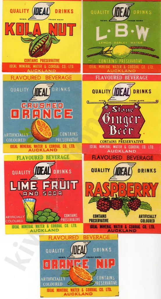 AUCKLAND SOFT DRINK CORDIAL LABELS Image 1++