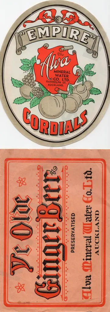 ALVA AUCKLAND SOFT DRINK LABELS Image 1++
