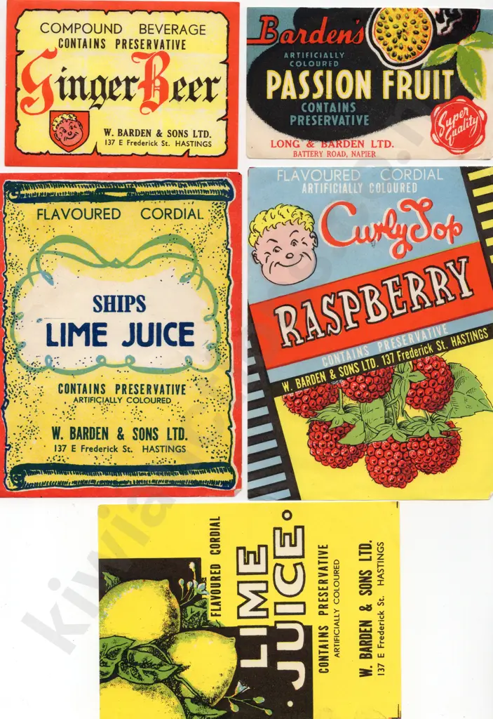 BARDEN & SONS HASTINGS SOFT DRINK LABELS Image 1++