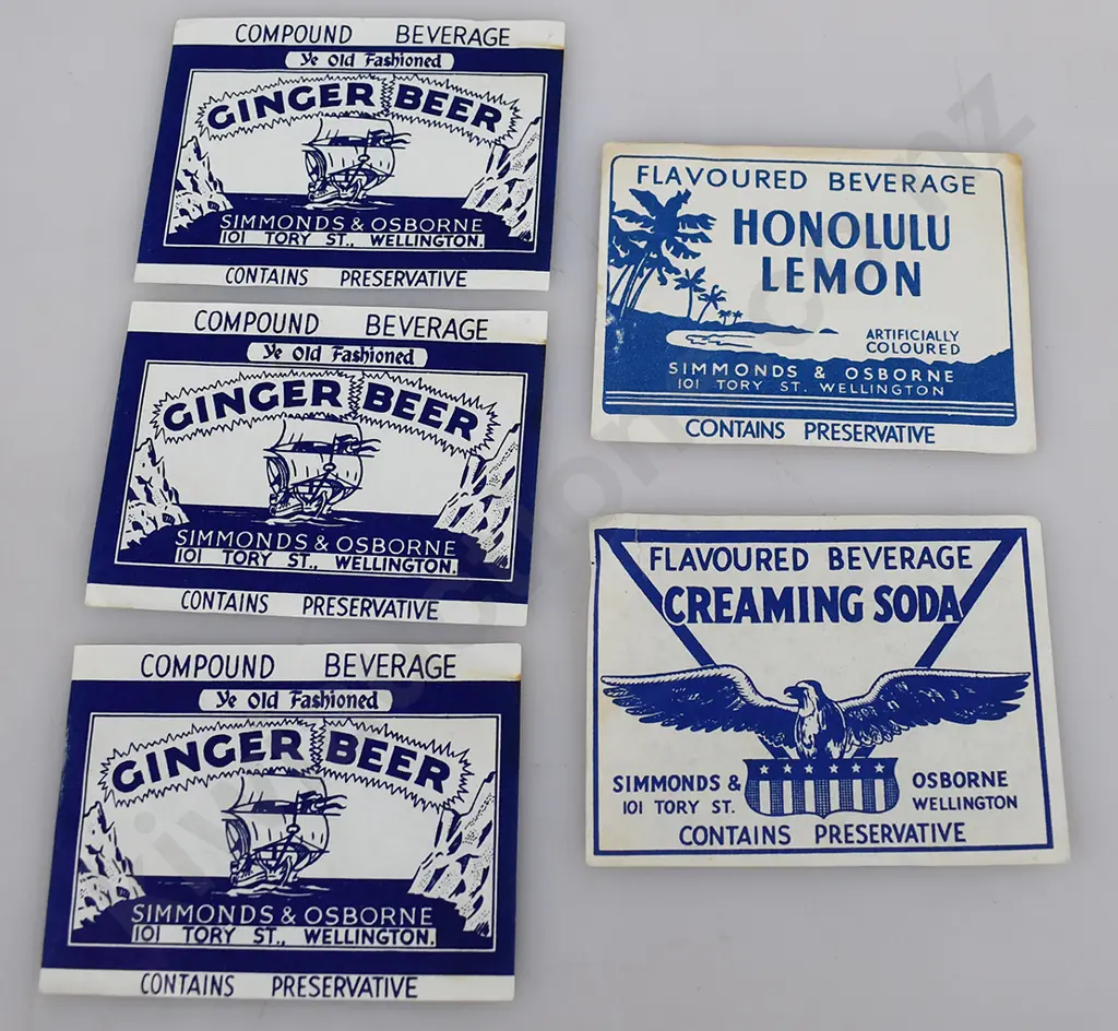 SIMMONDS & OSBORNE WELLINGTON CORDIAL LABELS Image 1++