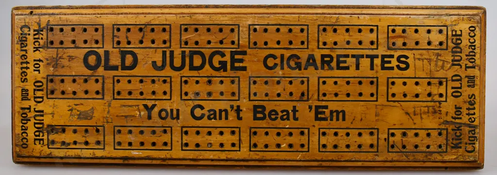 OLD JUDGE CIGARETTES CRIBBAGE BOARD Image 1++
