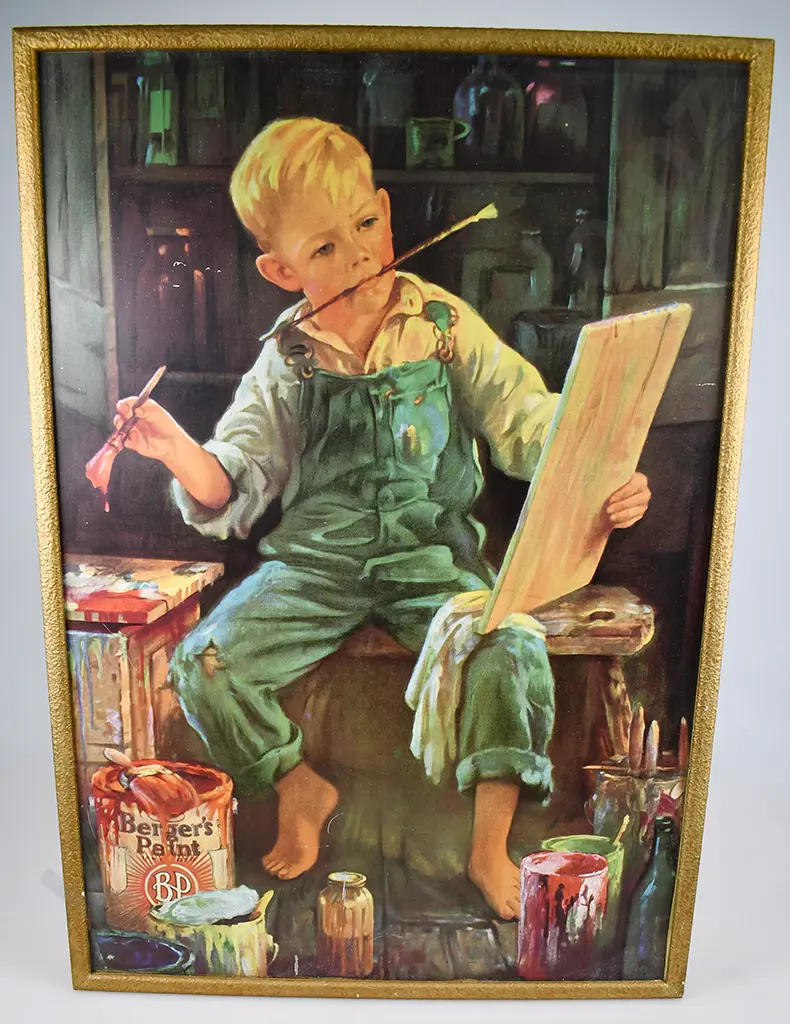 BERGER'S PAINTS ADVERTISING TIN SIGN Image 1++