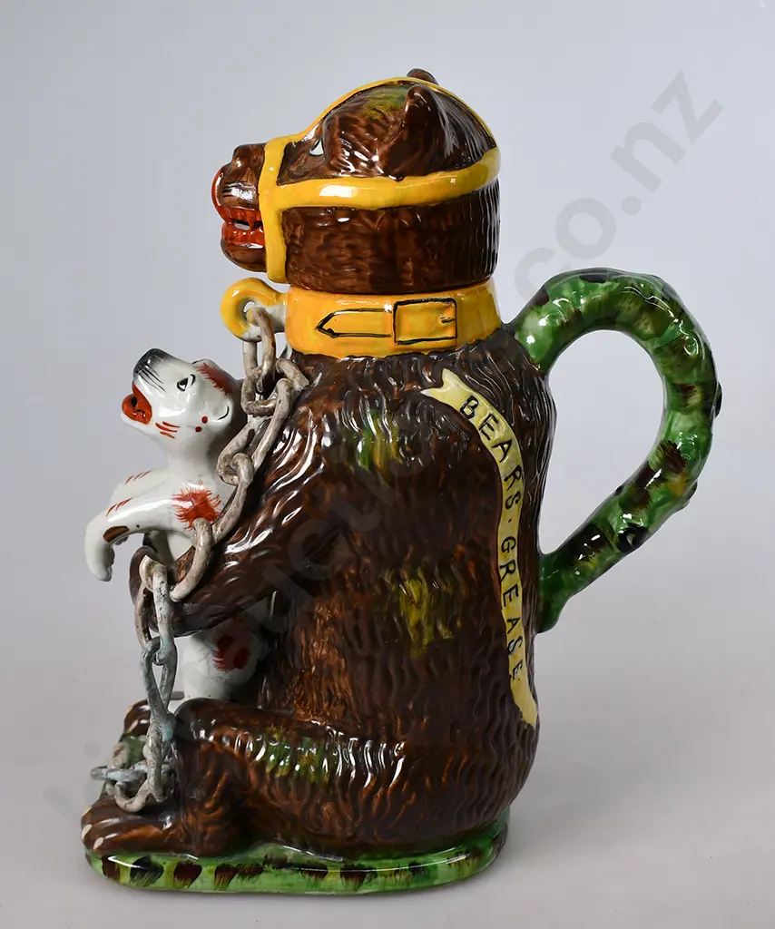 STAFFORDSHIRE PEARLWARE BEARS GREASE DOG TANKARD Image 1++