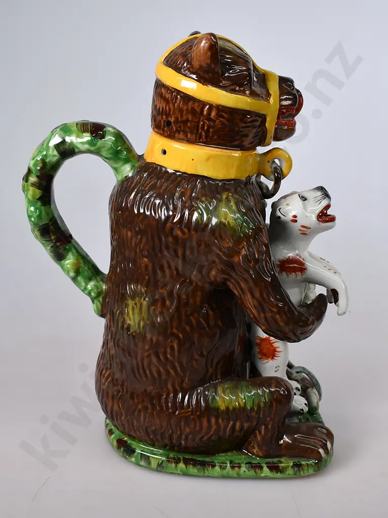STAFFORDSHIRE PEARLWARE BEARS GREASE DOG TANKARD Image 1++