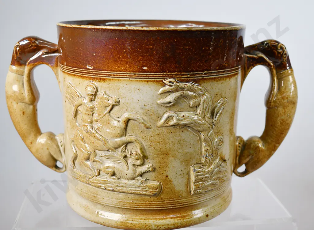 SALTGLAZED DOUBLE HANDLE LOVING CUP Image 1++