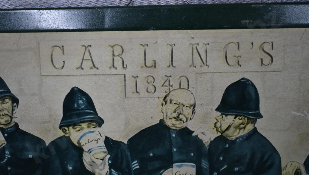 CARLINGS ALE LAWSON WOODS TIN SIGN Image 1++
