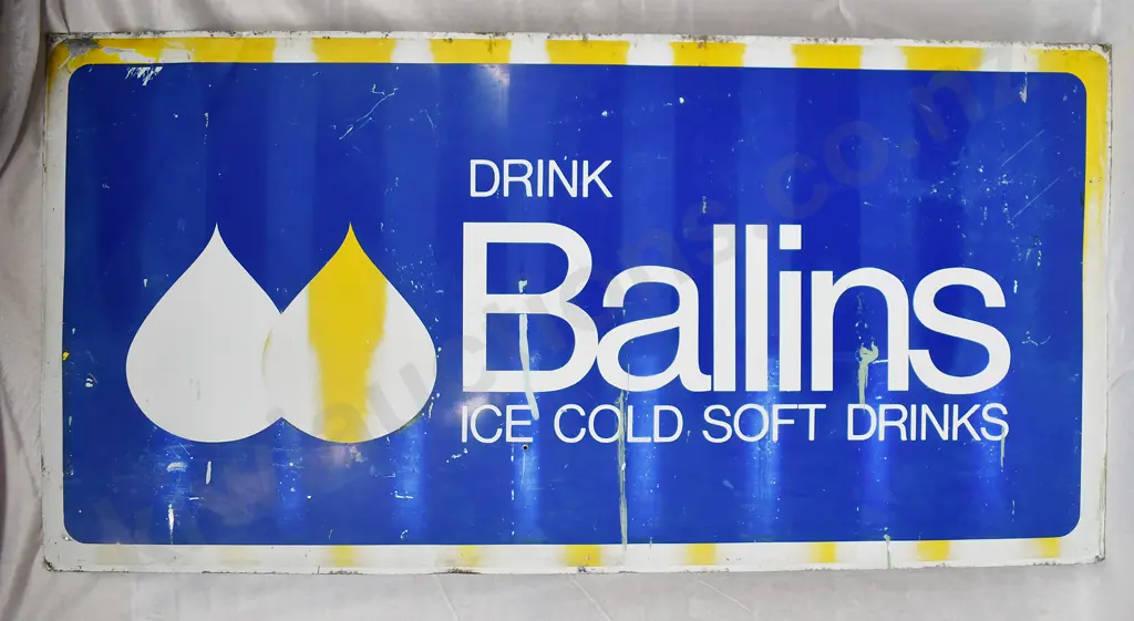 BALLINS ADVERTISING TIN SIGN Image 1++