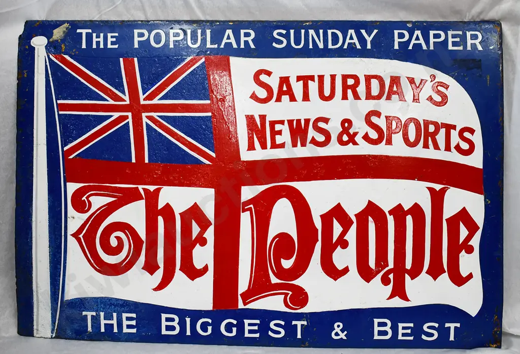 THE PEOPLE  NEWSPAPER ENAMEL SIGN Image 1++