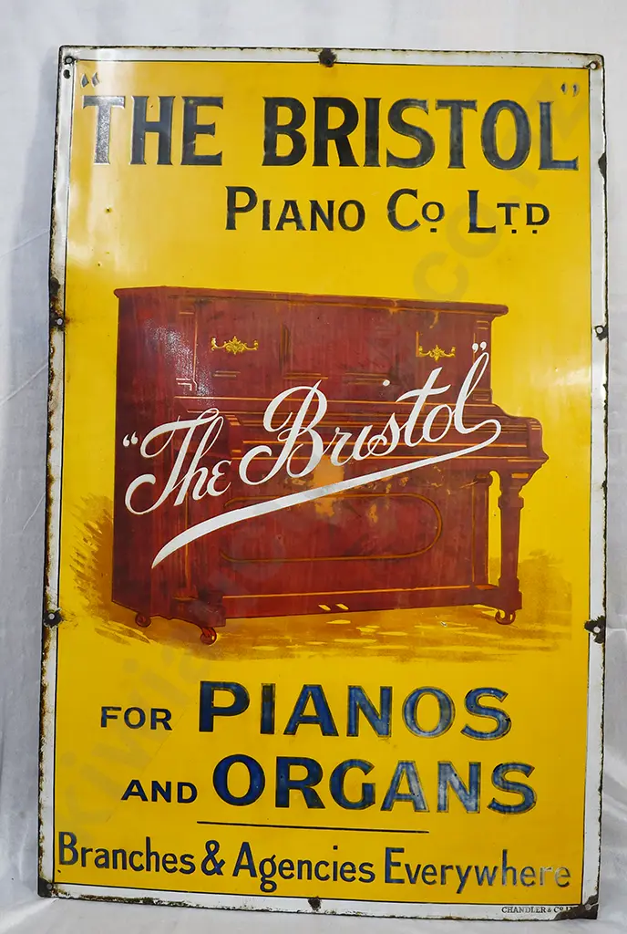 BRISTOL PIANO ENAMEL SIGN Image 1++