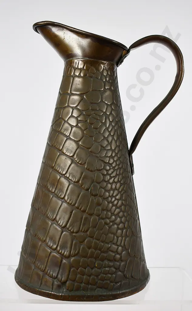 COPPER PITCHER, SNAKE SKIN PATTERN J.S & S.B Image 1++