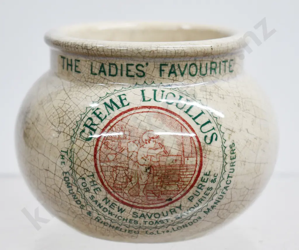 CREME LUCULLUS POT, MAW SON & THOMSON POT LID, HOLLOWAY'S OINTMENT POT, Image 1++