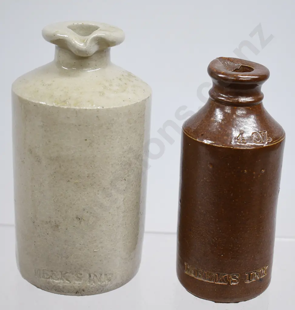 MEEKS INKS (DUNEDIN) STONEWARE BOTTLES Image 1++