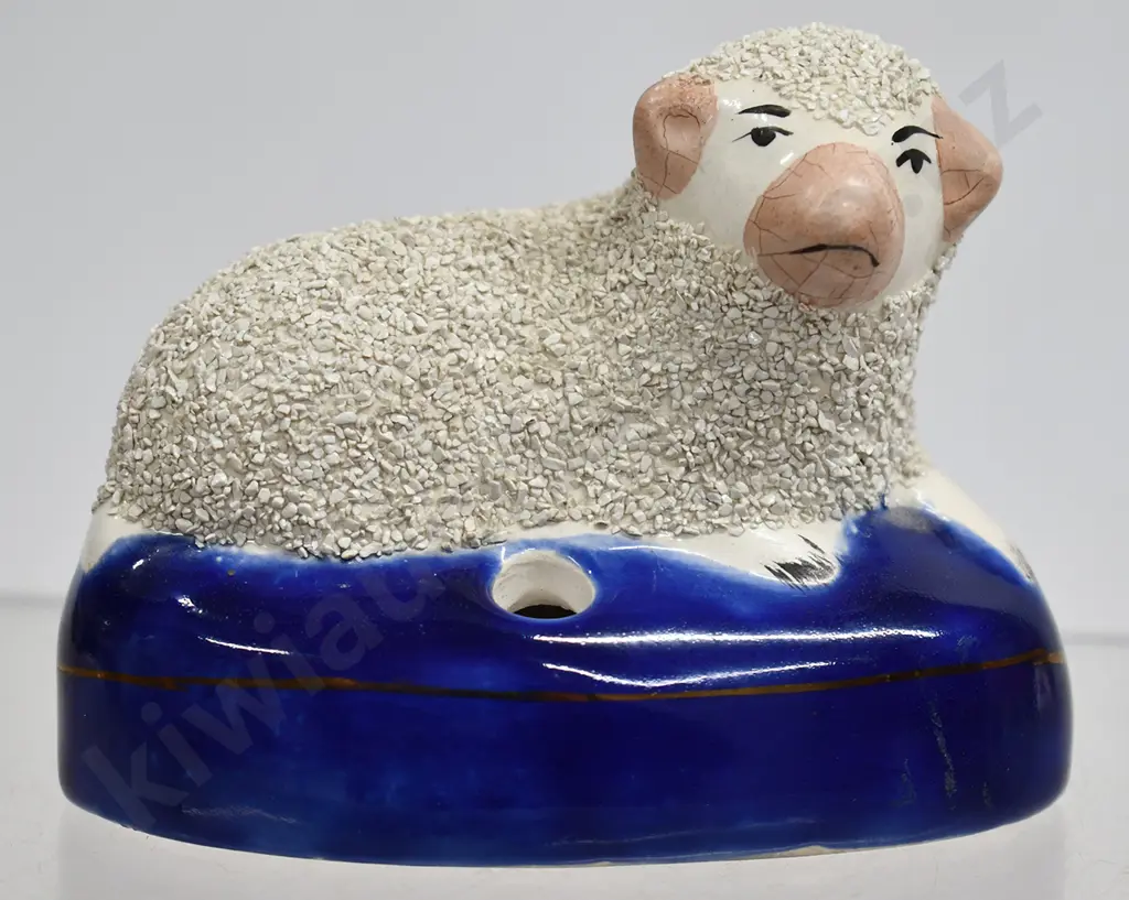 ENGLISH STAFFORDSHIRE SHEEP INKWELL Image 1++