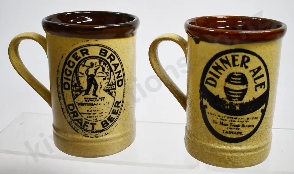 ASSORTED NEW ZEALAND BREWERY BEER MUGS, ADELAAR CRAFT POTTERY Image 1++
