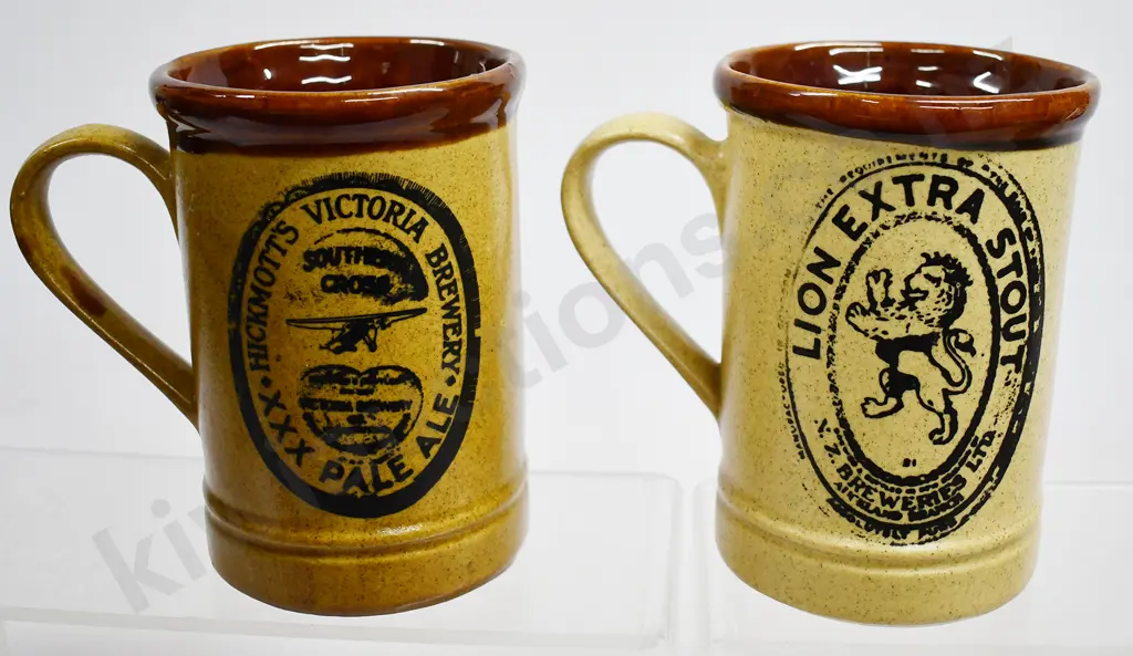 ASSORTED NEW ZEALAND BREWERY BEER MUGS, ADELAAR CRAFT POTTERY Image 1++