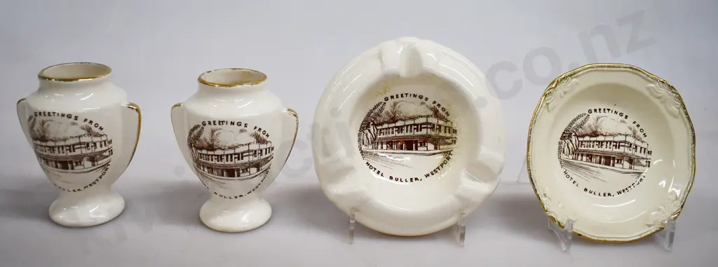 SOUVENIR CROWN LYNN WARE CHINA, HOTEL BULLER WESTPORT Image 1++