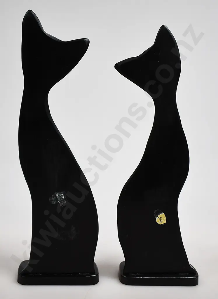 ARIKI MID CENTURY PAUA SHELL CAT FIGURINES Image 1++