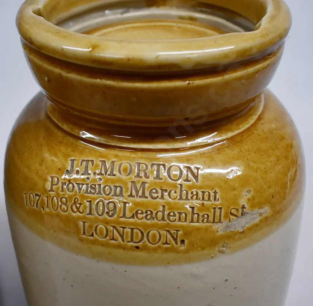MORTON LONDON PROVISION MERCHANTS STONE CROCKS Image 1++