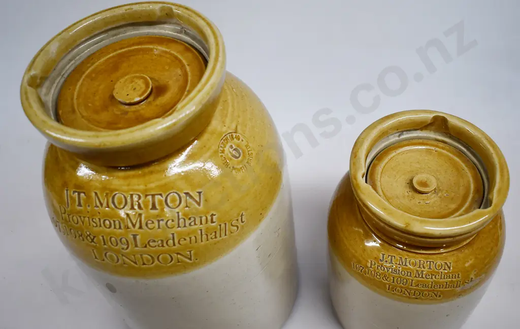 MORTON LONDON PROVISION MERCHANTS STONE CROCKS Image 1++