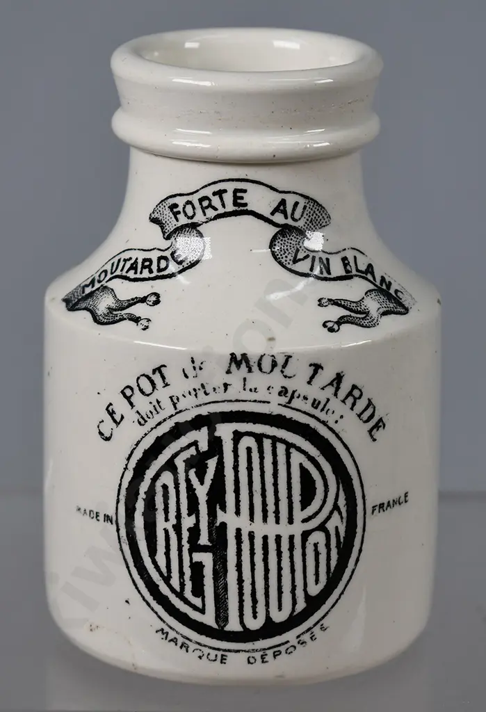 DIJON GREY POUPON STONEWARE MUSTARD POT Image 1++