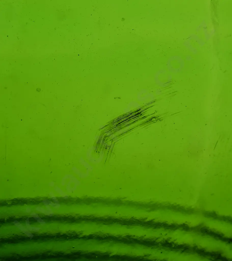 GREEN GLASS BARREL SHAPED BOTTLE Image 1++