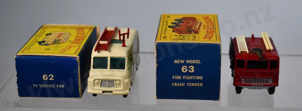 MATCHBOX SERIES TRUCKS, VAN, CRASH TENDER BOXED Image 1++