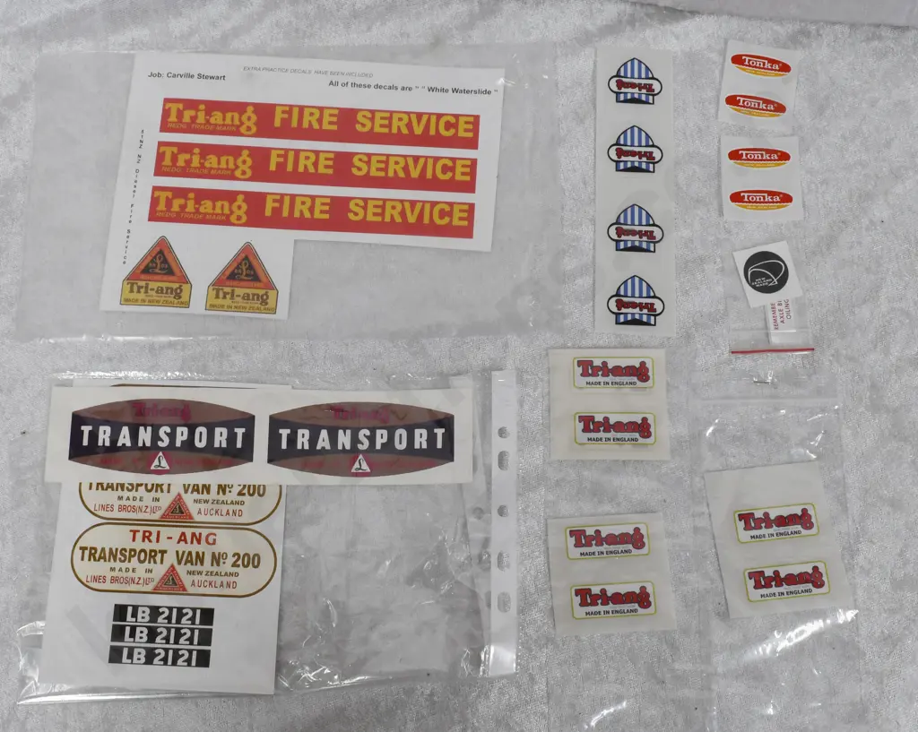 TRI-ANG, TONKA SPARE PARTS & DECALS Image 1++